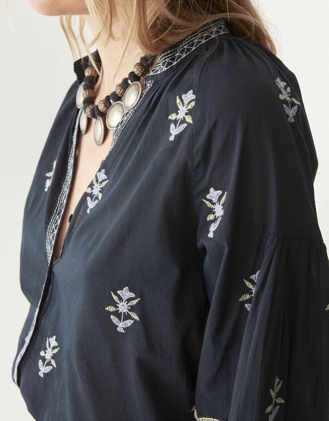 Maison Hotel Chandra Floral Blouse, Black (BLACK), large