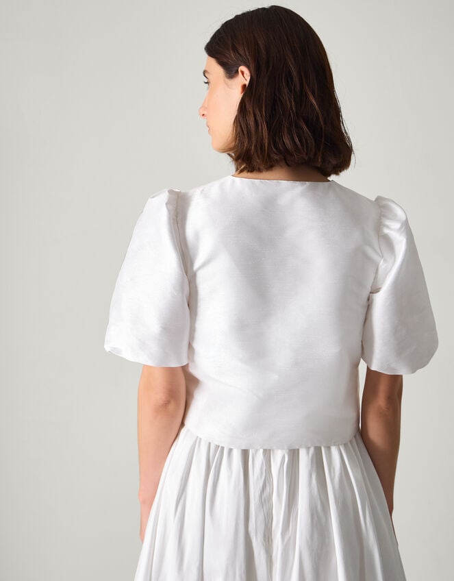 Mia Puff Sleeve Wedding Jacket, Ivory (IVORY), large