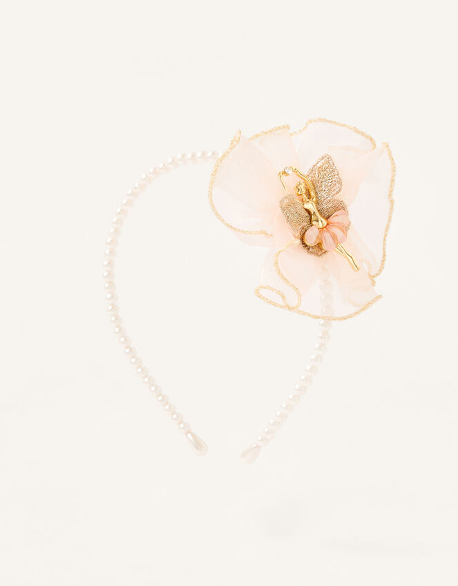 Organza Ruffle Ballerina Pearl Headband, , large