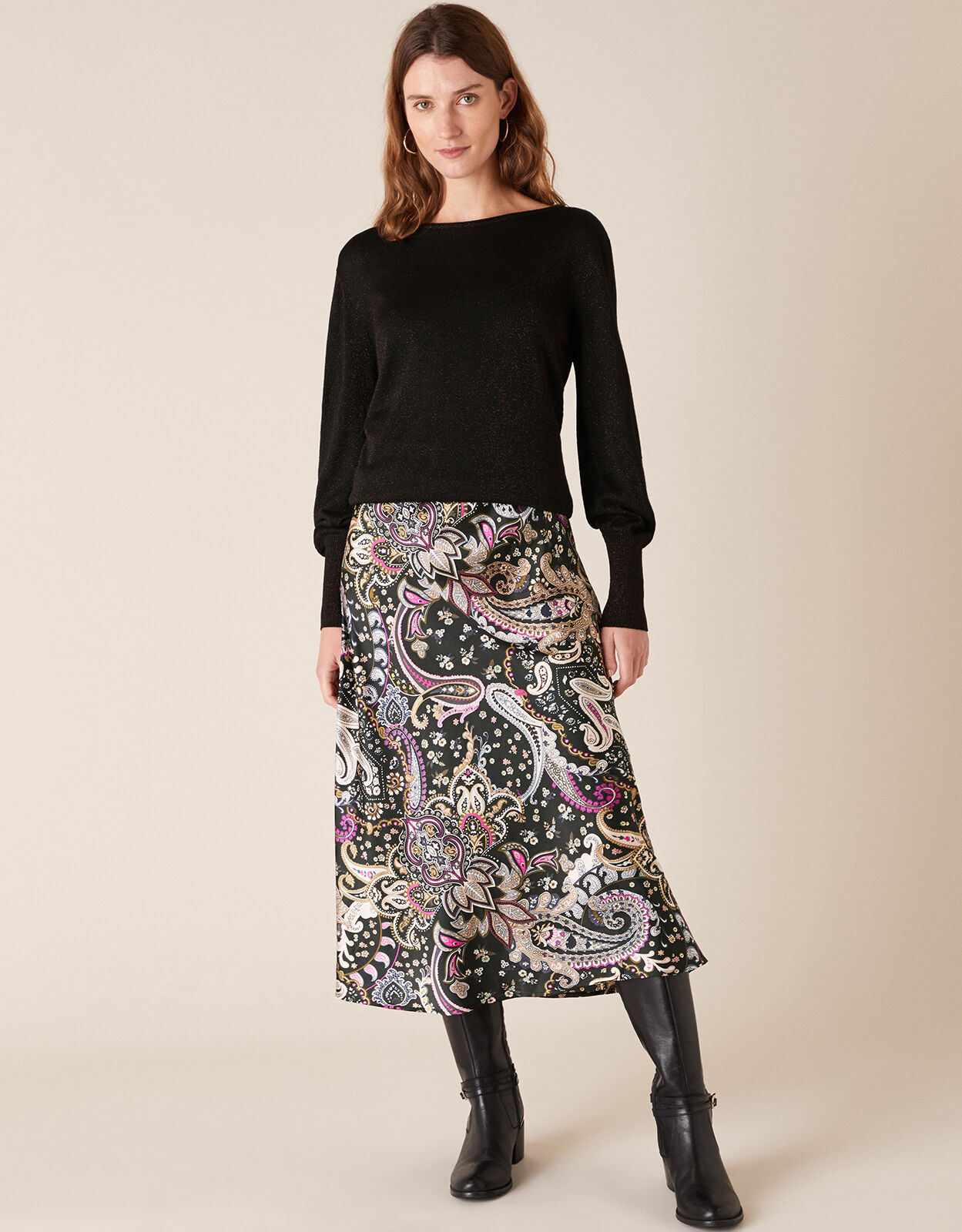 Jigsaw paisley wrap midi skirt clearance