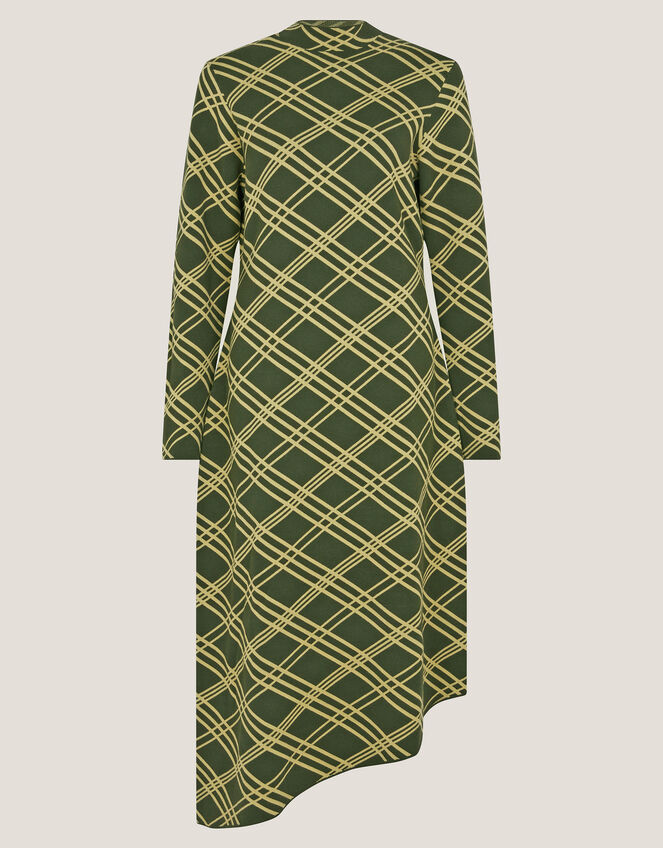 Claudia Check Knit Midi Dress, Green (GREEN), large