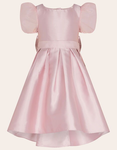 Camilla Duchess Twill Puff Sleeve Dress Pink, Pink (DUSKY PINK), large
