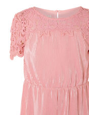 Lace Yoke Plisse Jumsuit, Pink (PINK), large