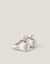 Baby Satin Bow Headband & Booties Set, Ivory (IVORY), large