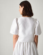 Mia Puff Sleeve Wedding Jacket, Ivory (IVORY), large