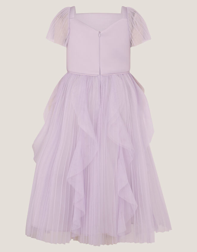 Scarla Ruffle Pleated Party Dress, Purple (LILAC), large