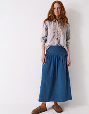 East Tiya Corduroy Midi Skirt, Teal (TEAL), large
