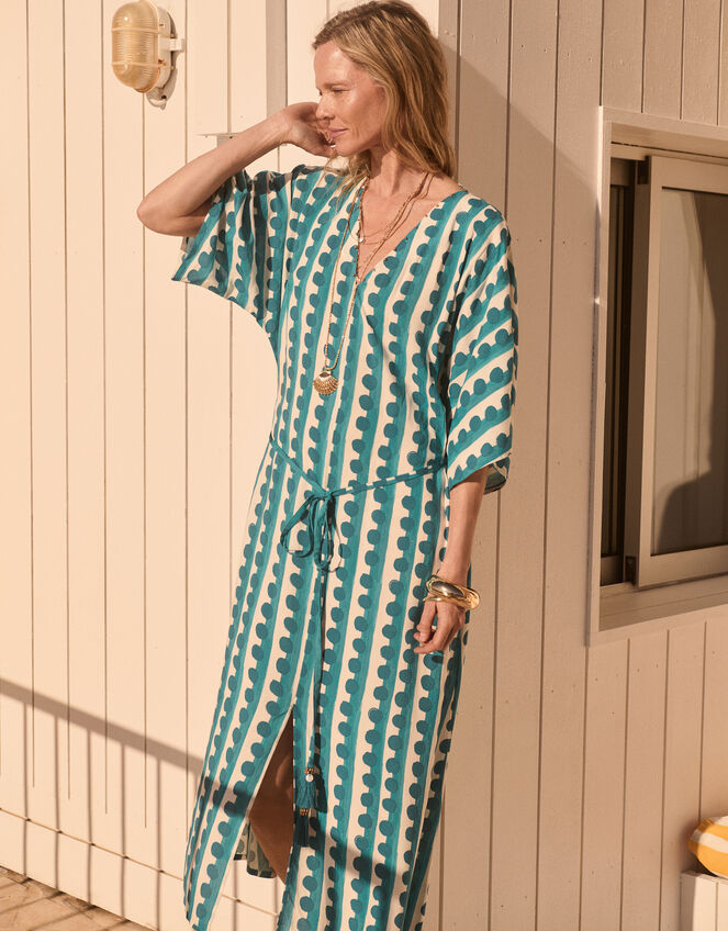 Indah Print Kaftan Dress, Blue (TURQUOISE), large