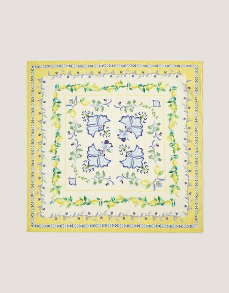 Charli Lemon Square Cotton Scarf, , large
