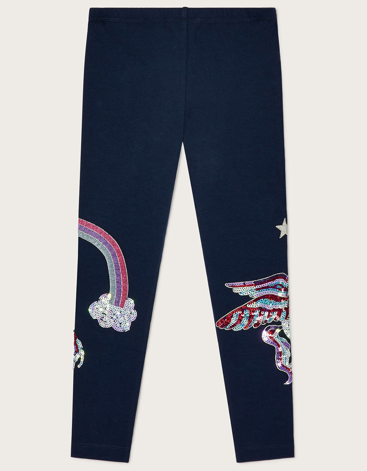 Sequin Unicorn Rainbow Leggings Blue 