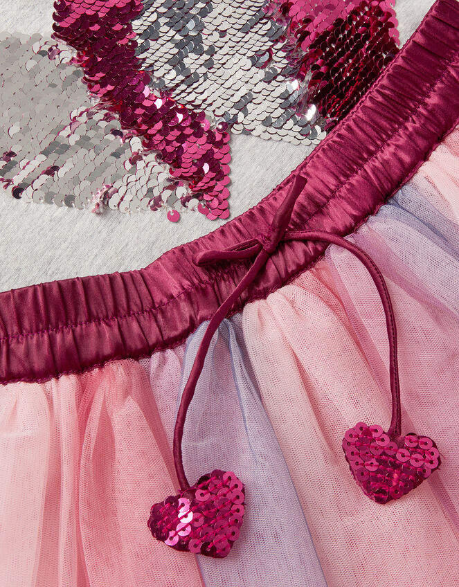 L'Amour Paris T-Shirt and Tulle Skirt Set, Grey (GREY), large