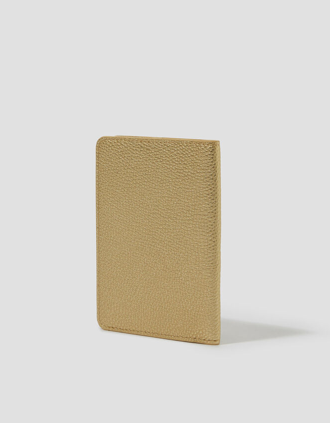 Faux Leather Passport Holder, Gold (GOLD), large