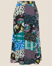 Bette Patch Print Midi Skirt, Green (GREEN), large