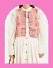 Antik Batik Tajara Paisley Quilted Waistcoat, Orange (CORAL), large