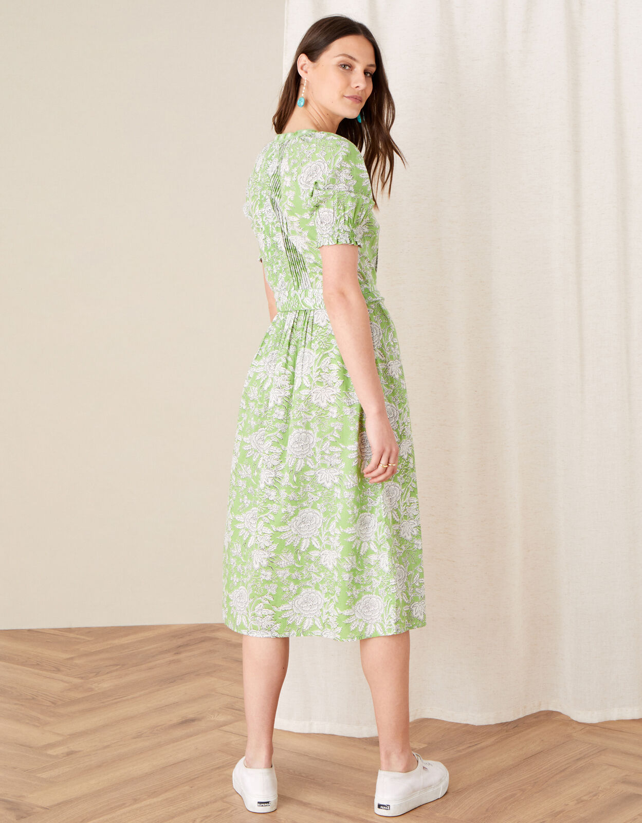 monsoon green floral dress