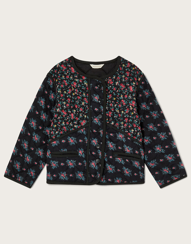 Boutique Quilted Floral Print Jacket Multi
