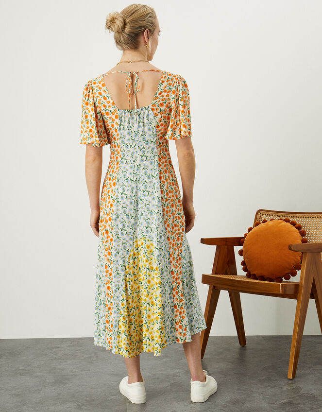 Ditsy Patch Print Midi Dress in LENZING™ ECOVERO™, Ivory (IVORY), large
