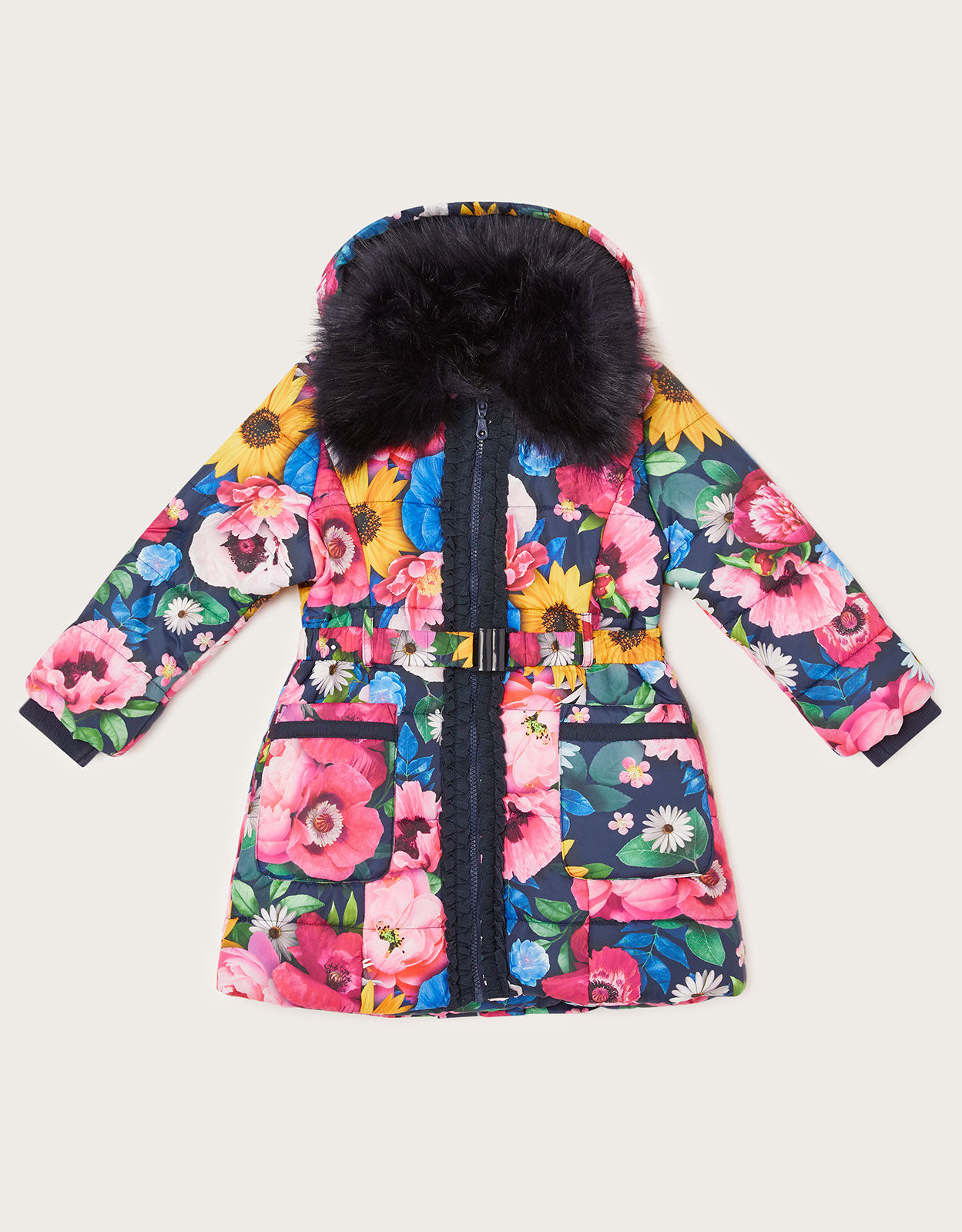 Floral Printed Padded Coat Multi
