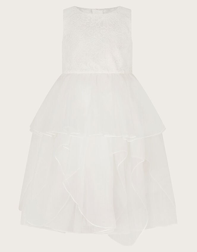 Lace Petal Flower Girl Dress, Ivory (IVORY), large