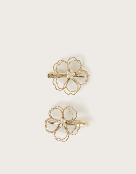 2-Pack Wire Flower Hair Clips, , large