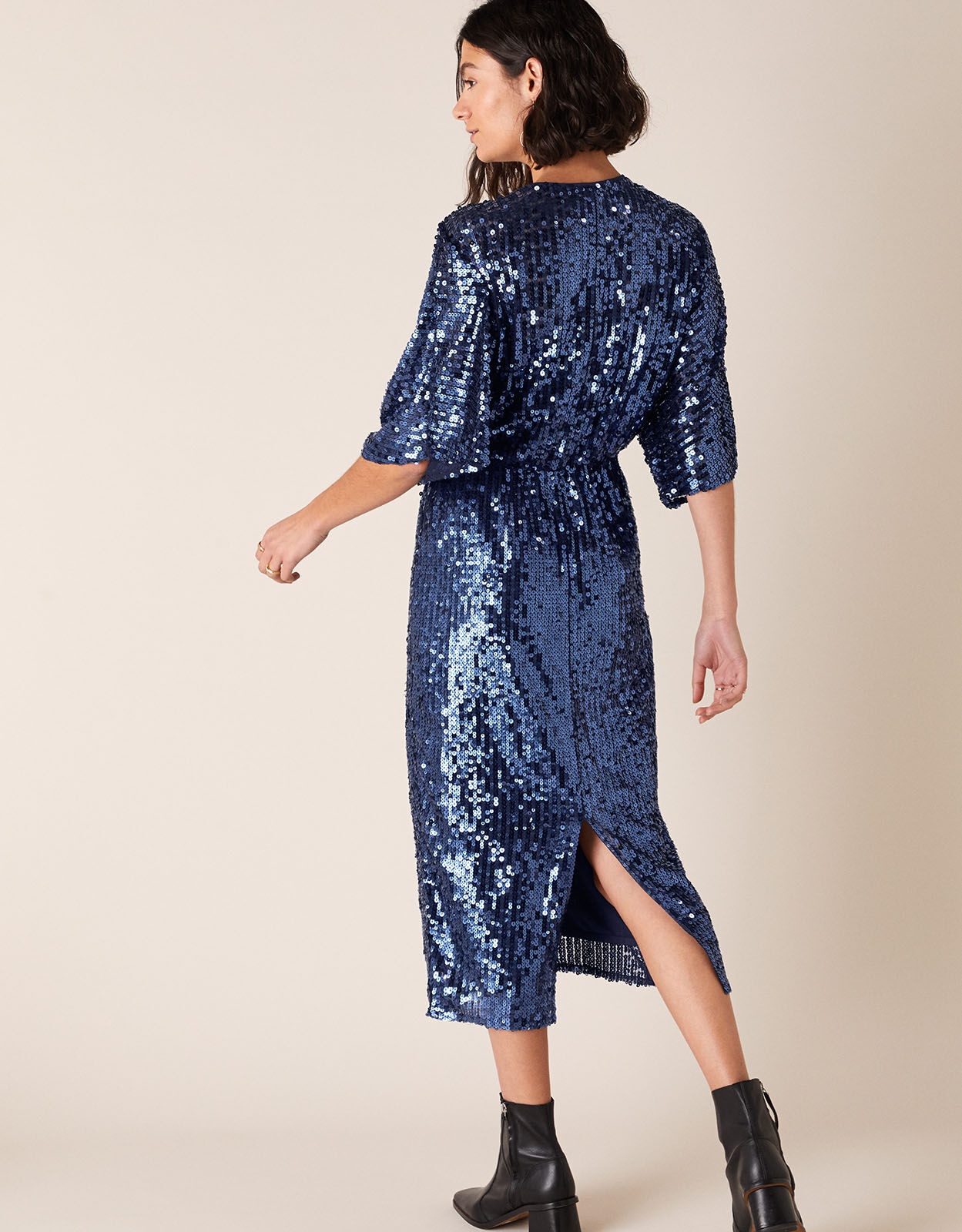 Monsoon blue sequin dress discount