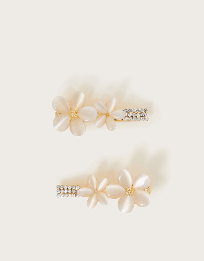 2-Pack Metal Flower Hair Clips, Gold (GOLD), large