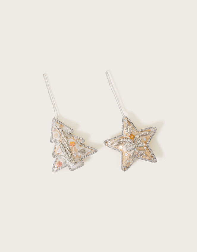 Tree and Star Hanging Decorations Set of Two, , large