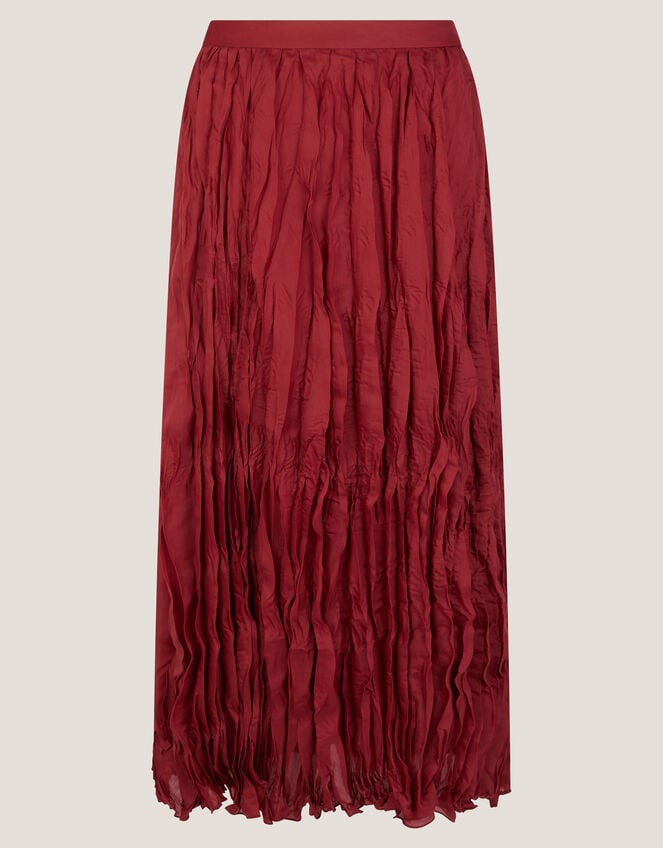 Odessa Crinkle Midi Skirt, Red (CHERRY), large
