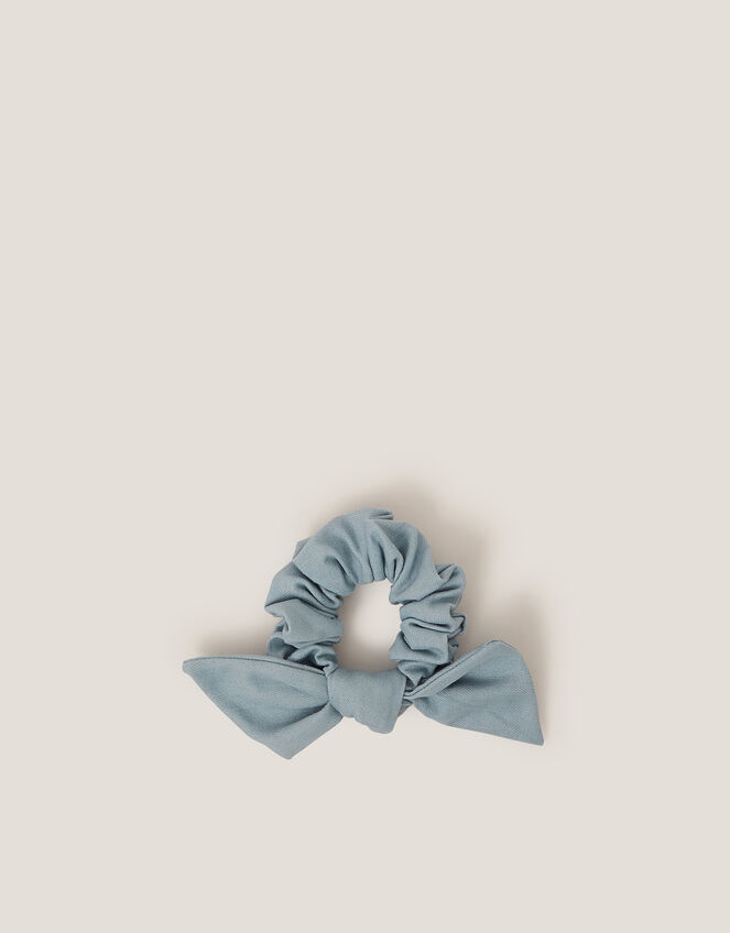 Denim Bow Hair Scrunchie, , large