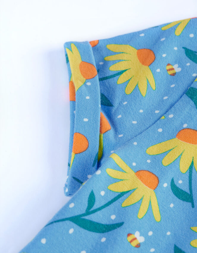Frugi Floral Skater Dress, Blue (BLUE), large