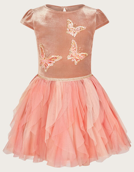 Velvet Disco Butterfly Dress Pink, Pink (PINK), large