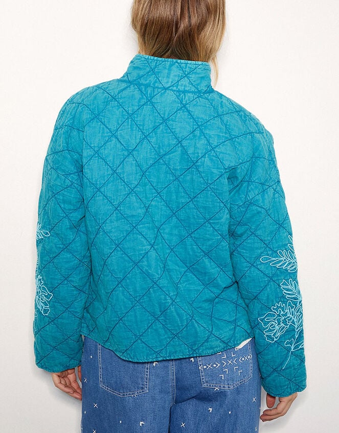 East Tate Embroidered Quilted Jacket, Teal (TEAL), large