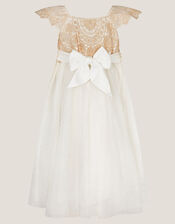 Estella Lace Bodice Dress, Gold (GOLD), large