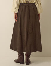 Nora Corduroy Midi Skirt, Brown (CHOCOLATE), large