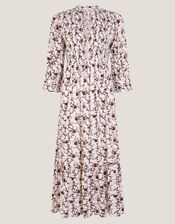 Jacqueline Floral Midi Dress, Ivory (IVORY), large