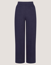 Lucy Short Straight Leg Linen Pants, Blue (NAVY), large