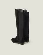 Una Suede Knee High Boots, Black (BLACK), large