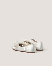 Corsage Mary Jane Ballet Flats, Ivory (IVORY), large