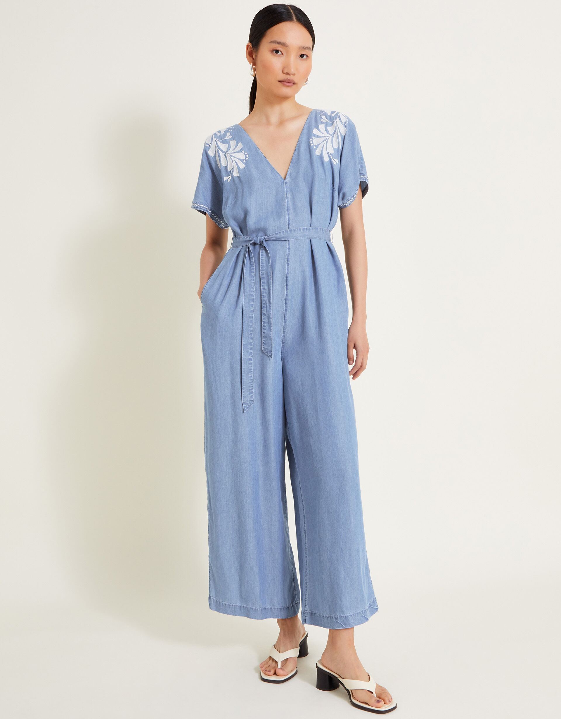 Monsoon blue jumpsuit discount