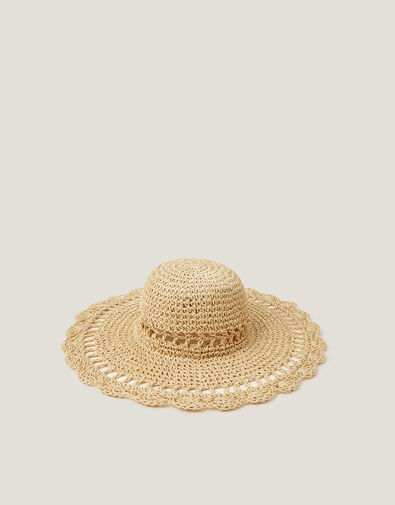 Tilda Crochet Straw Sun Hat, , large