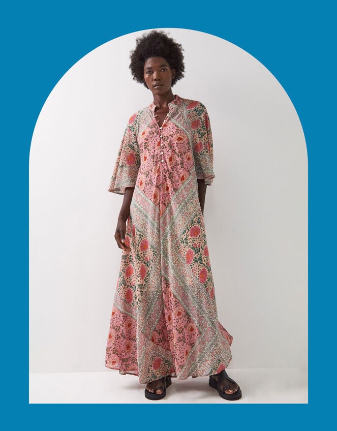 East Amelie Floral Scarf Print Maxi Dress, Multi (MULTI), large