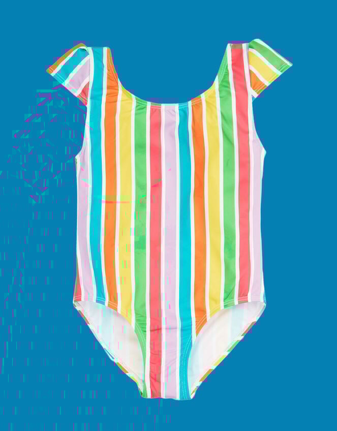 Frugi Marina Stripe Swimsuit , Multi (MULTI), large