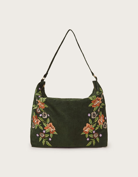 Cord Embroidered Shoulder Bag, , large