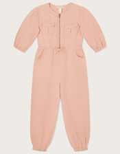 Boutique Washed Denim Jumpsuit, Pink (PINK), large