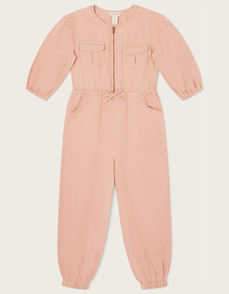 Boutique Washed Denim Jumpsuit, Pink (PINK), large