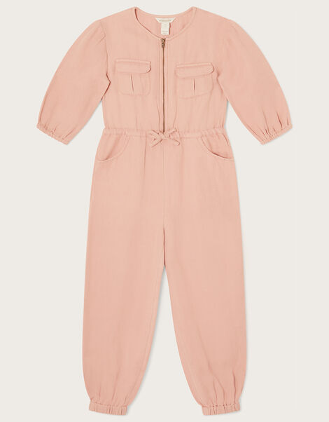Boutique Washed Denim Jumpsuit Pink, Pink (PINK), large
