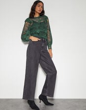 Lucy Lace Long Sleeve Blouse, Teal (TEAL), large