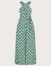Print Cross-Over Jumpsuit, Green (GREEN), large