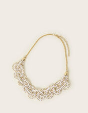 Beaded Pearl Swirl Necklace, , large