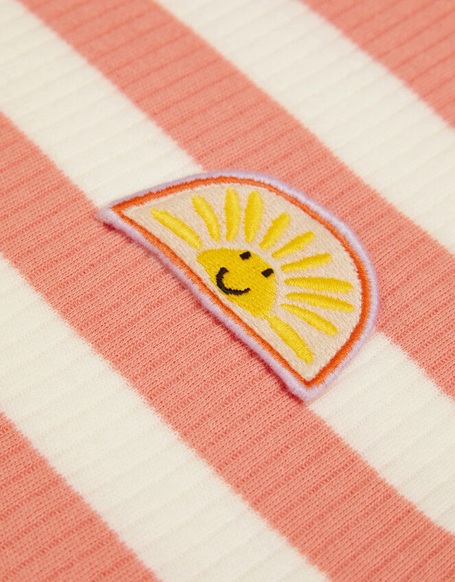 Sunshine Stripe Ribbed T-Shirt, Orange (ORANGE), large